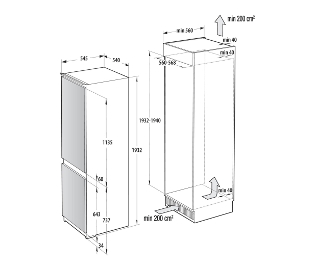 Gorenje Outlet NRKI519D61WF No Frost 193,2cm 35dB Zawiasy Ślizg - 1562390 - zdjęcie 8